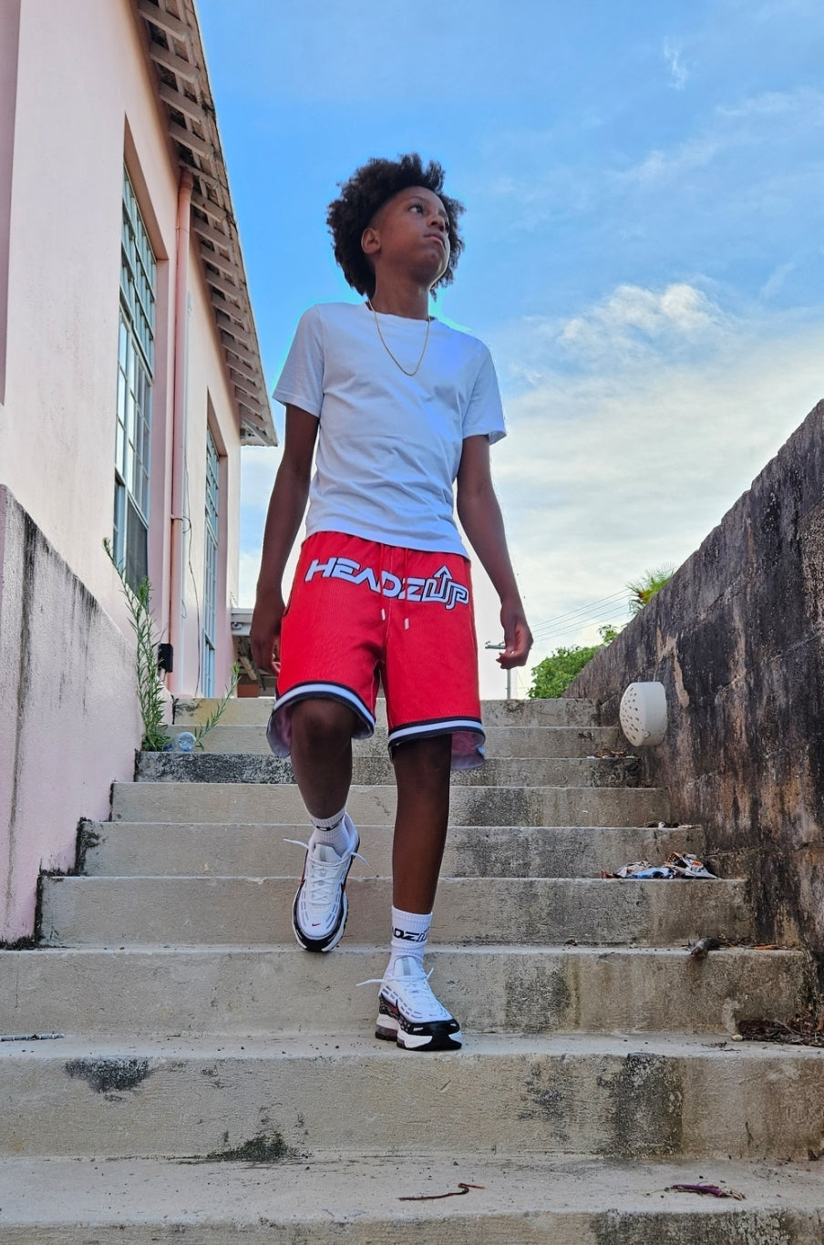 HEADZUP Front Flex Mesh Basketball Shorts