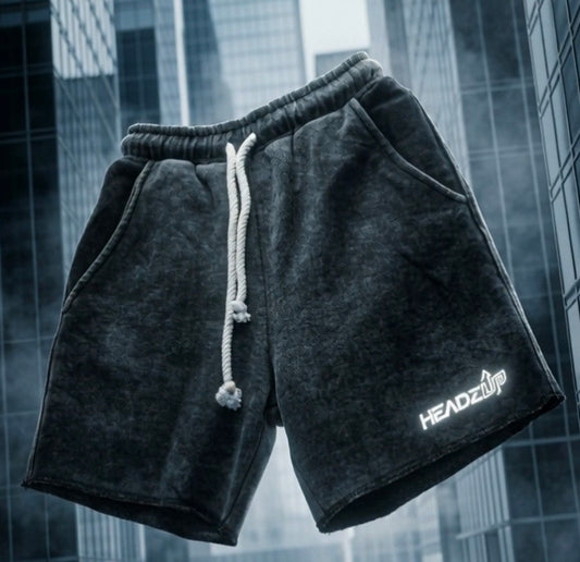HEADZUP Black Acid Shorts